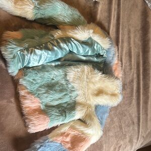 House of Sunny Multicolor Faux Fur Jacket